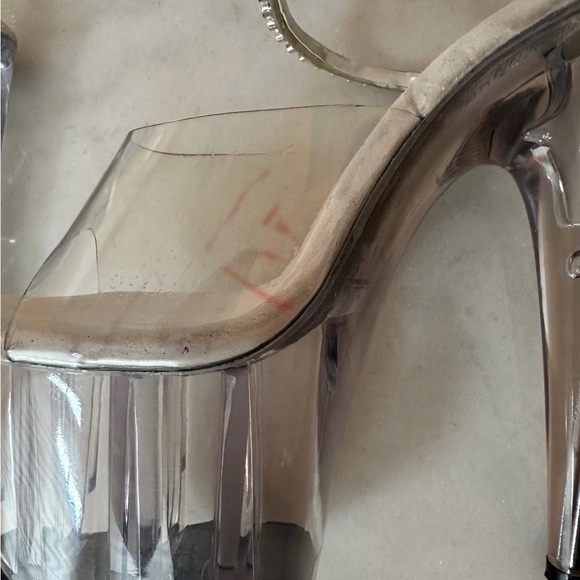 Pleaser Silver Spiral Platform Heels New Size 5 - Picture 3 of 7